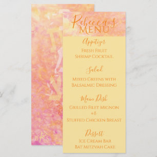 BM Bat ou Bar Mitzvah Menu de nourriture simple et