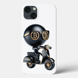 Bman on a Scooter, Bitcoin, by Natasha Us iPhone 13 Case