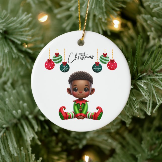 BMSC Christmas Elf Ornament, V1 Ceramic Ornament (Tree)