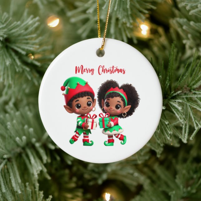 BMSC Christmas Elf Ornament, V2 Ceramic Ornament (Tree)