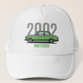 BMW 2002 Mint Green Classic Car T-Shirt Trucker Hat