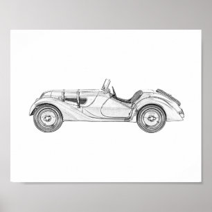 BMW 328 1936 POSTER