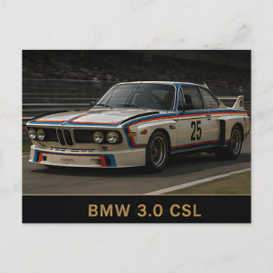 BMW 3.0 CSL Classic German Racing Car Vintage Postcard