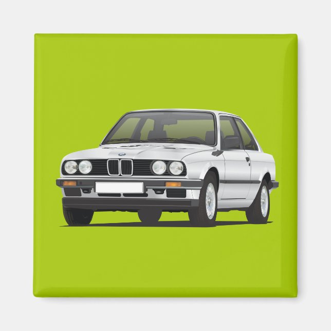 BMW E30 (3-serie) silver Magnet (Front)