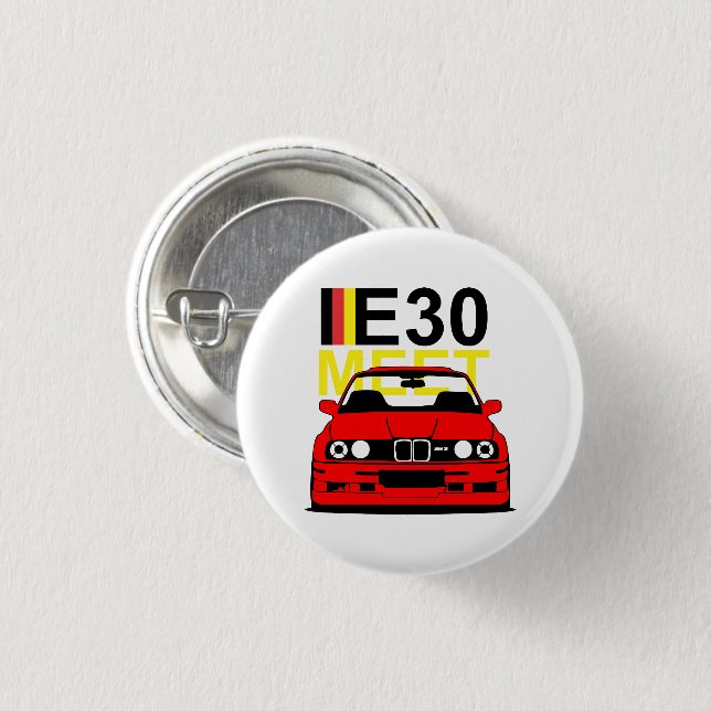 BMW E30 Meet 1 Inch Round Button (Front & Back)