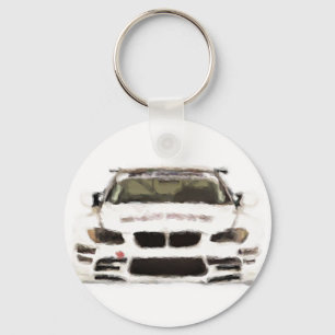 BMW M3 Racing Car Hand Painted Art Brush Template Keychain