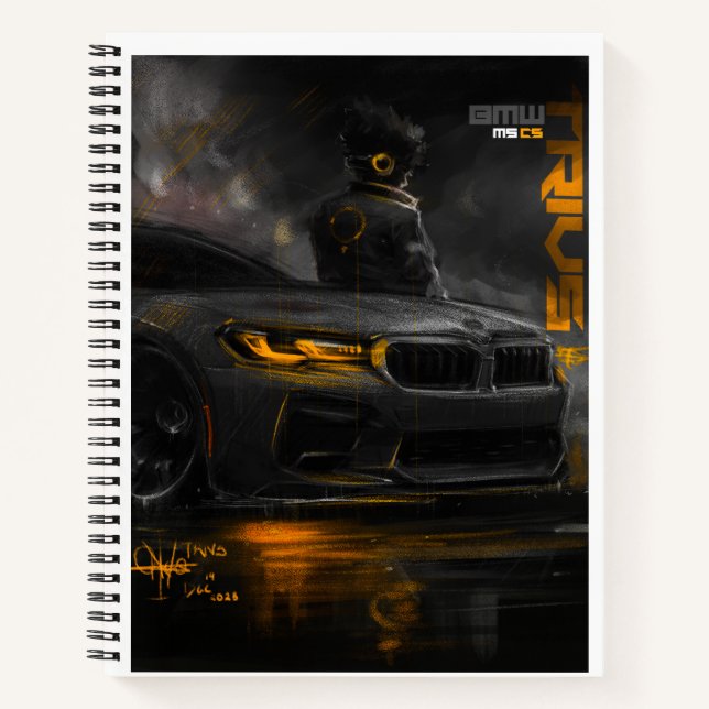 BMW m5 with orange accents  Notebook (Front)