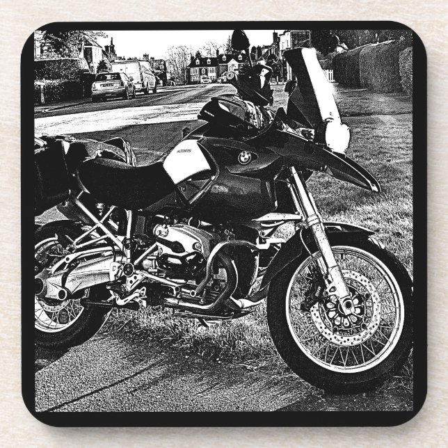 BMW Motor Bike Birthday Coaster (Front)