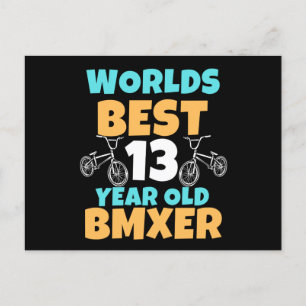 BMX 13 Year Old Birthday Party Costume Postcard
