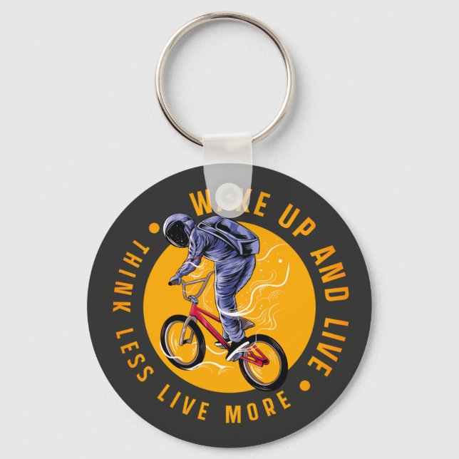 BMX Astronaut riding bike  Keychain (Front)