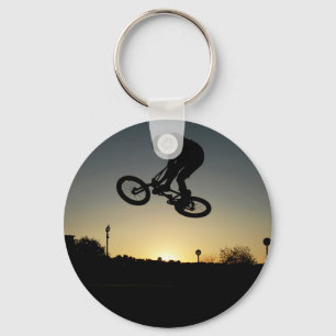 BMX bicycling freestyler stunt jump Keychain