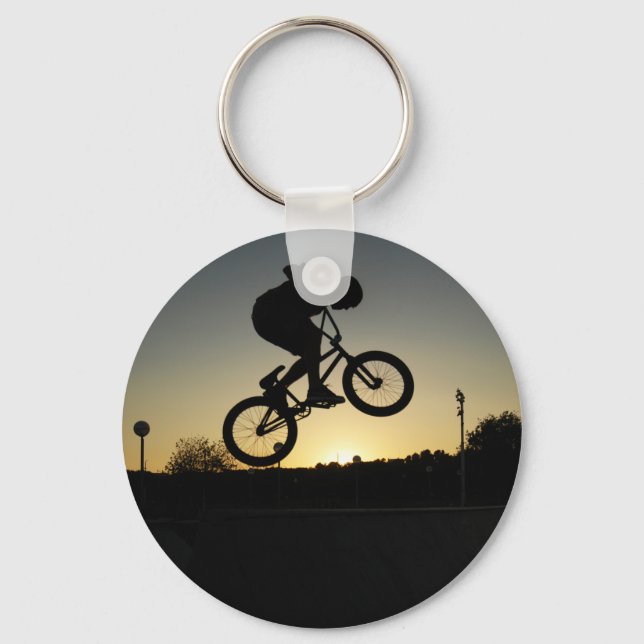 BMX bicycling freestyler stunt jump Keychain (Front)