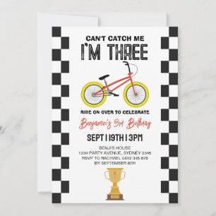 BMX Bike 3rd Birthday Party Invitation