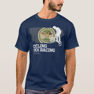BMX Bike Belize Flag Biking Cycling Racing BMX 25 T-Shirt