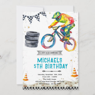 BMX bike birthday party Invitation