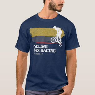 BMX Bike Colombia Flag Biking Cycling Racing BMX  T-Shirt