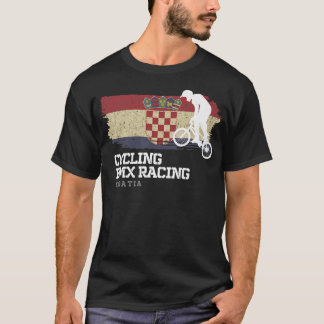 BMX Bike Croatia Flag Biking Cycling Racing BMX  2 T-Shirt