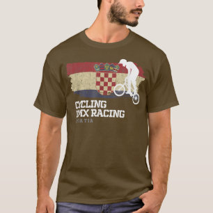 BMX Bike Croatia Flag Biking Cycling Racing BMX T-Shirt