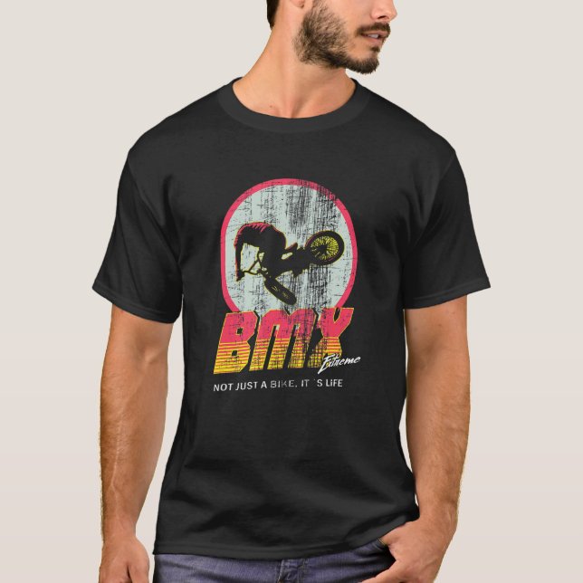 Bmx Bike Cycling Racing Rad 80s Freestyle Stunt T-Shirt (Front)