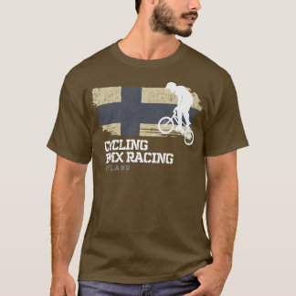 BMX Bike Finland Flag Biking Cycling Racing BMX  3 T-Shirt