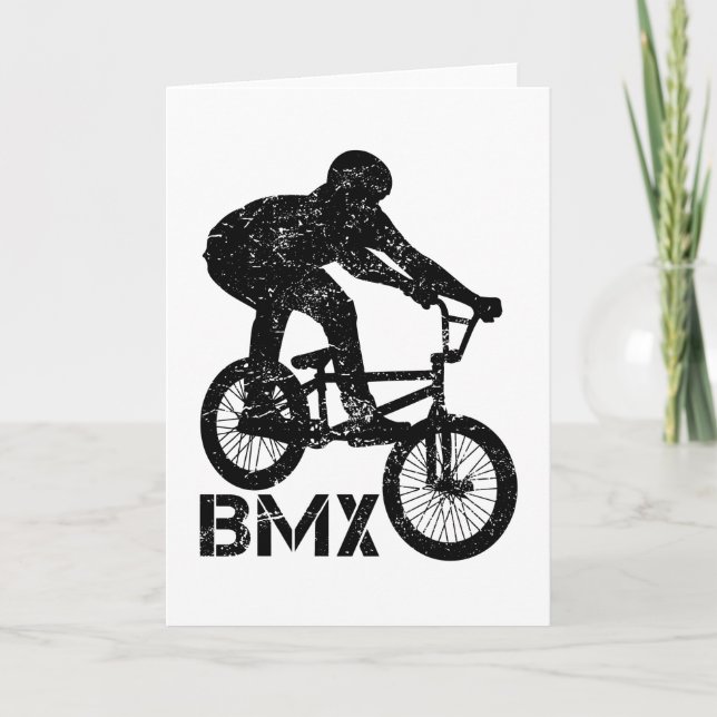 BMX Bike Freestyle Sport Retro Gift Idea Card (Front)