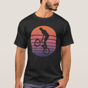 BMX Bike Motocross Rider Biker Bicycle Tricks Retr T-Shirt