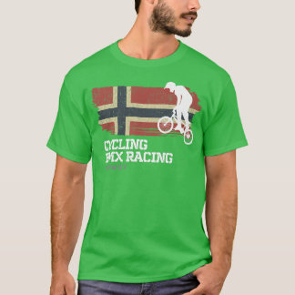 BMX Bike Norway Flag Biking Cycling Racing BMX   T-Shirt