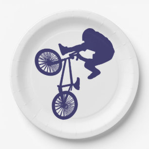 BMX Bike Rider Paper Plate