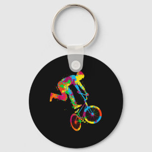 Bmx Bike Stunt Rider Boys Children Keychain