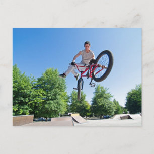 BMX Bike Stunt tail whip Postcard