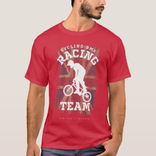 BMX Bike United Kingdom Flag Biking Cycling Racing T-Shirt