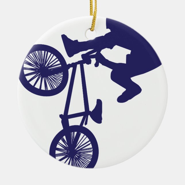 BMX Biker Ceramic Ornament (Front)