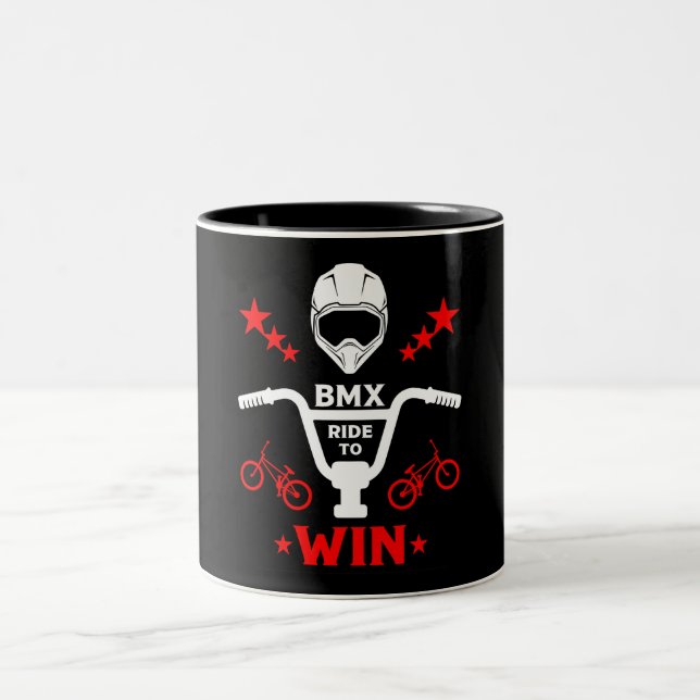 Bmx Bikers Freestyle Two-Tone Coffee Mug (Center)