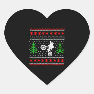 BMX Christmas Heart Sticker