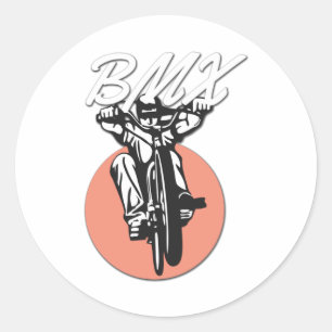 BMX  Cool Biker Retro Style Classic Round Sticker
