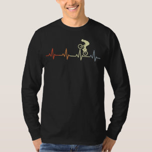 BMX Cyclist Heartbeat BMX  Wheelie Bike T-Shirt