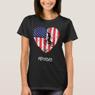 Bmx Dad American Flag Heart Vintage Fathers Day T-Shirt