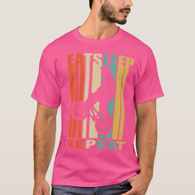 Bmx Eat Sleep Bmx Wheelie Repeat Bmx T-Shirt (Front)