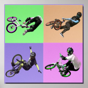 BMX Extreme Pop Art, Copyright Karen J Williams Poster