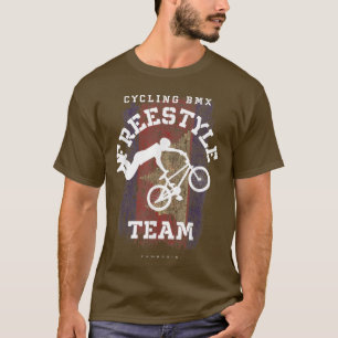BMX Freestyle Bike Cambodia Flag Biking Cycling BM T-Shirt