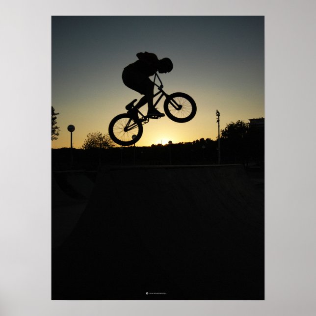 BMX freestyler stunt jump Poster (Front)