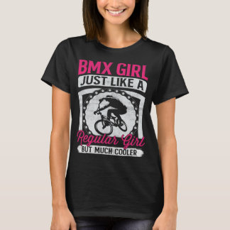 BMX Girl Motocross Bike Racing Bicycle Stunt Rider T-Shirt