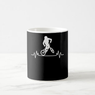 BMX Heartbeat Design Funny Rider Cycling Bike Gift Coffee Mug