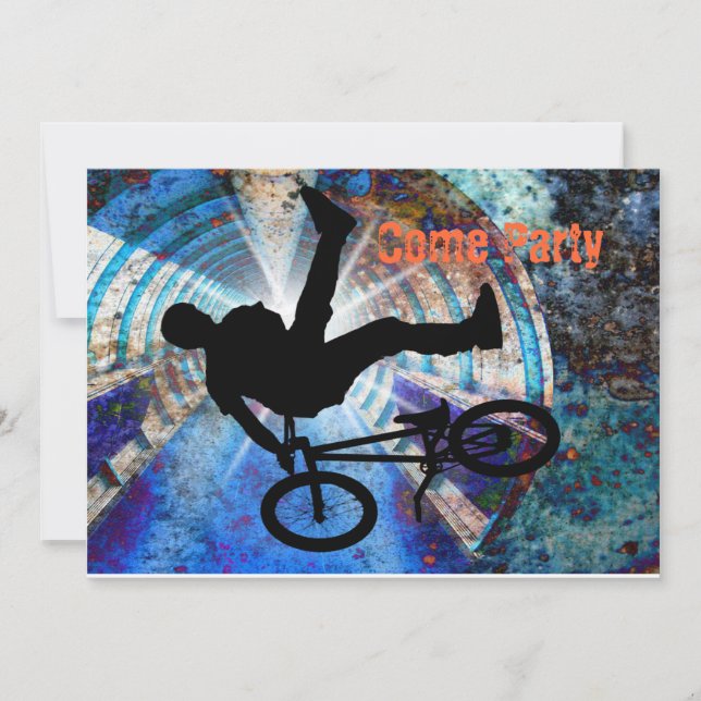 BMX in a Grunge Tunnel Invitation (Front)