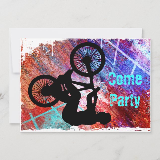 BMX on Rusty Grunge Invitation (Front)