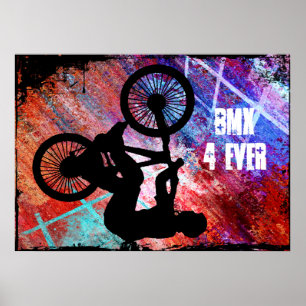 BMX on Rusty Grunge Poster