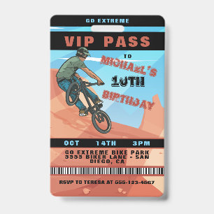 BMX Racing BIke Birthday Invitaiton Badge