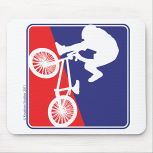 BMX Rider in Red White and Blue Mouse Pad