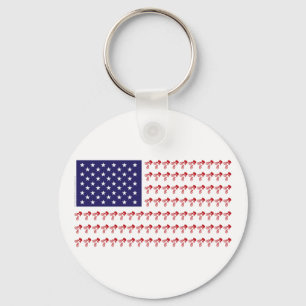 BMX Rider - Patriotic American Flag+ Keychain