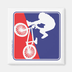 BMX Rider - Red White and Blue Magnet